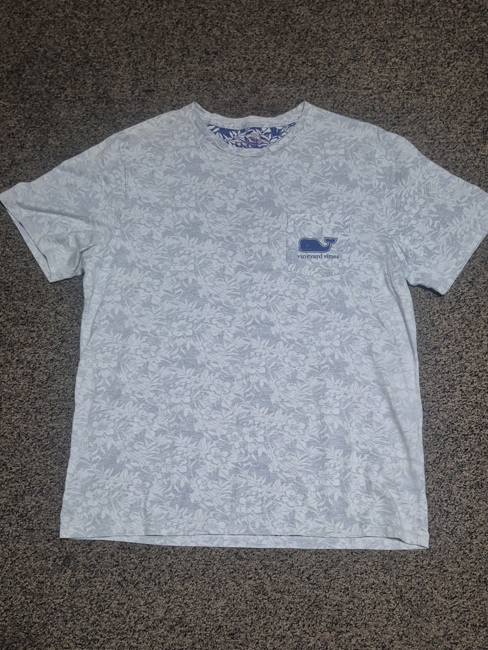 Vineyard Vines Pale Blue Floral Whale Tee